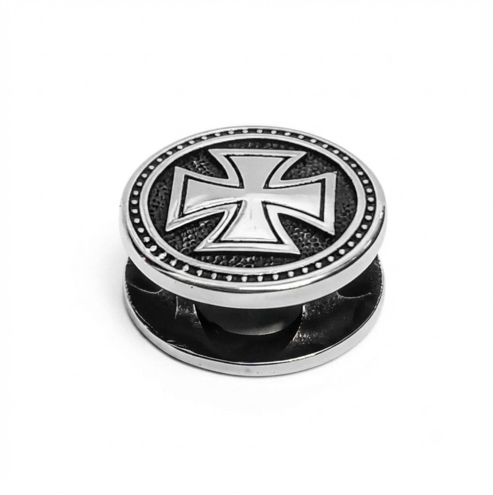 Templar Cross Bead, Stainless Steel Cross Charm, Viking Jewelry Component